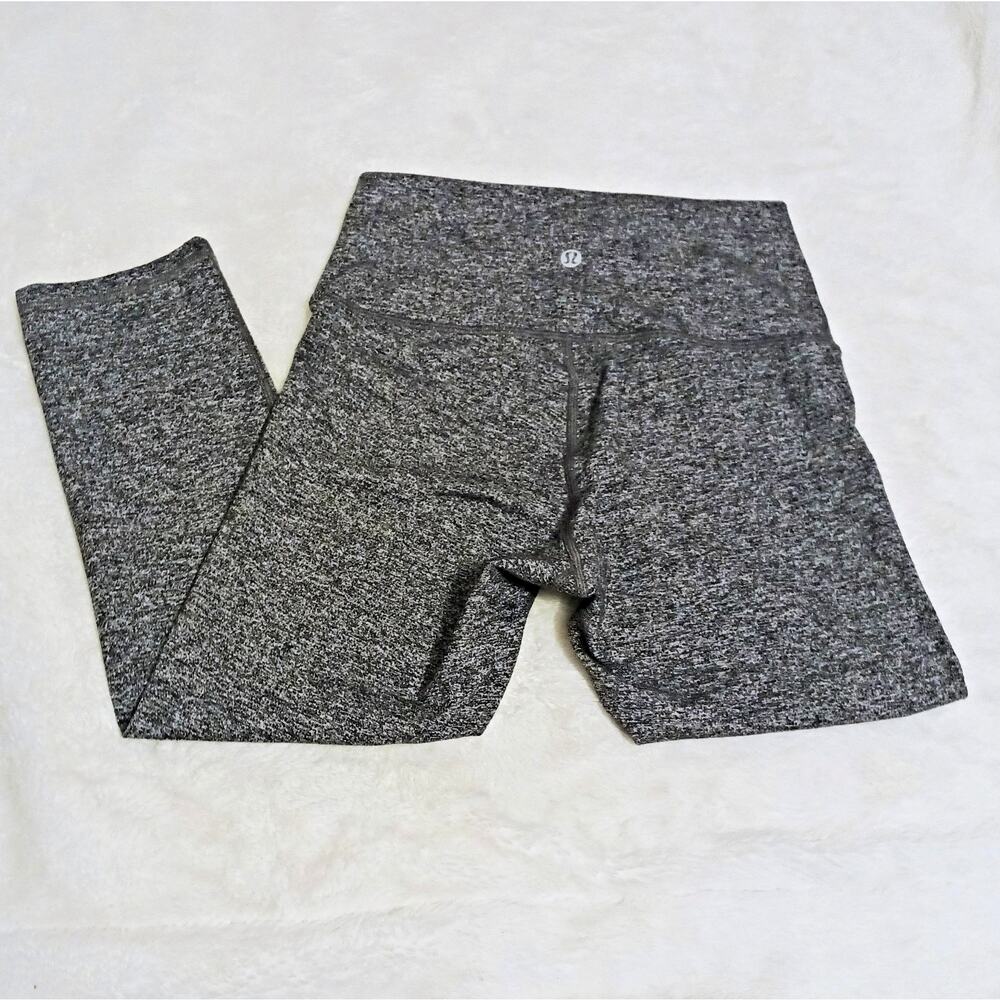 Lululemon Women's 6 Wunder Under Hi-Rise 7/8 Leggings Black Luon Athleisure Yoga